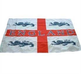 St George Cross England Flag With 4 Lions