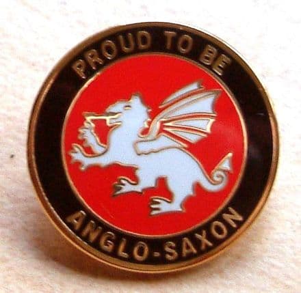 White Dragon Round Lapel Badge