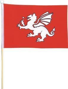 White Dragon Small Handwaving Flag 9" x 6"
