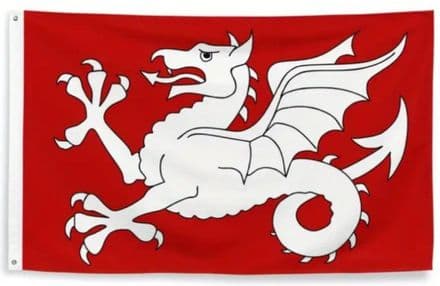 White  Wyvern Flag of the English 5ft x 3ft
