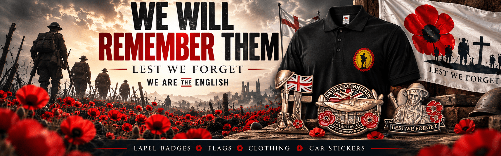 Remembrance Poppy Day England merchandise