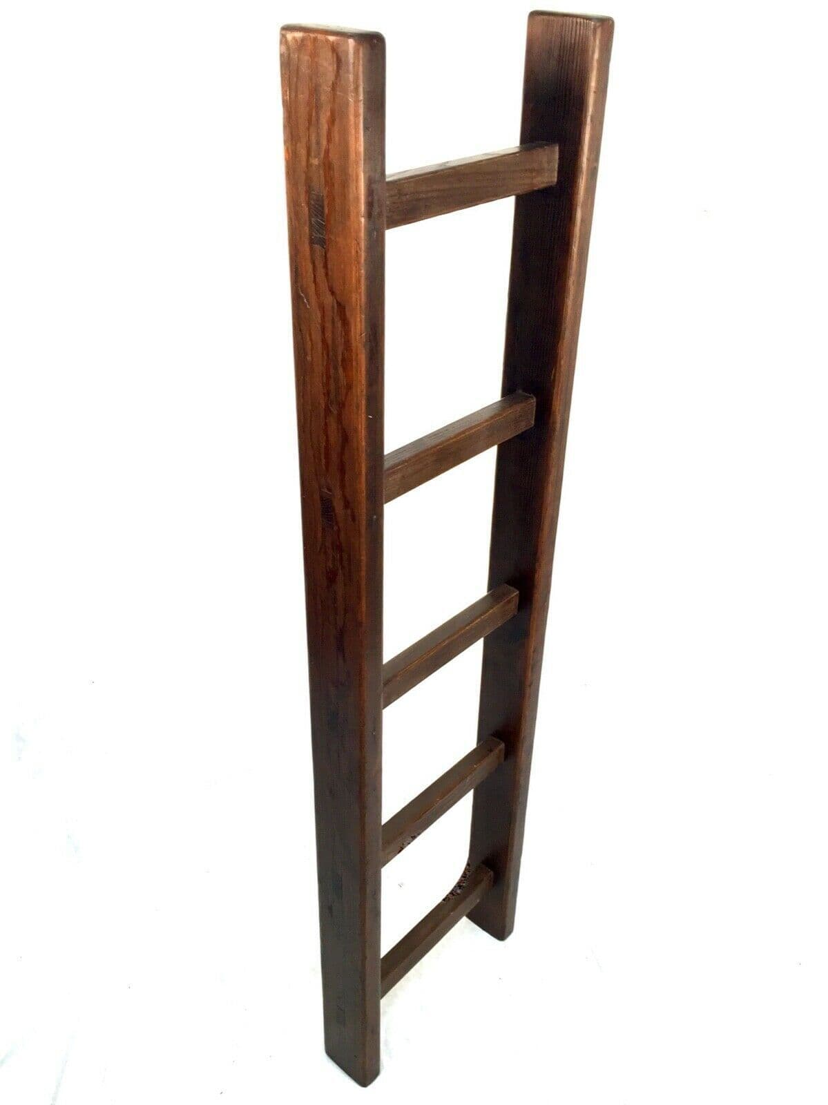 Antique Stained Pine Wooden Decorative Ladder / Display Rack Stand / Rustic