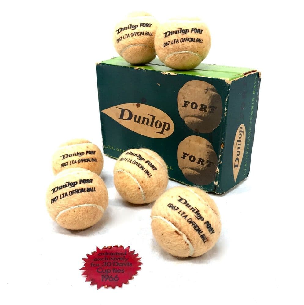 Vintage Boxed Set of Dunlop Tennis Balls Dated 1967 / Sporting Memorabilia