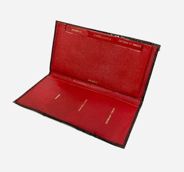 Vintage Leather Brown Snakeskin Travel Wallet / Purse / Ladies Bag