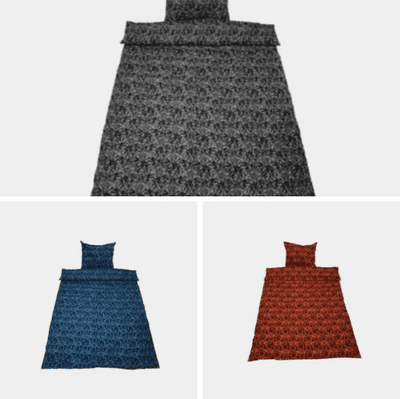 Danish Plush: European Single Bed Sheet - Blue/Red/Grey