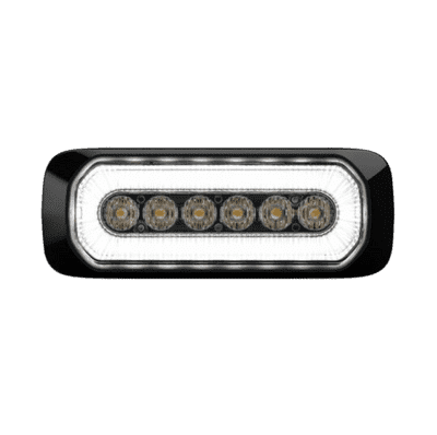 LED Halo-Blitz Warning Lamp -  White (Halo) Amber (Strobe) PN: LAHBAW
