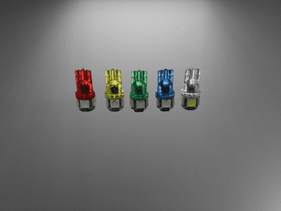 Ultra Bright T10 LED Cube Bulb, 5050 SMD, 9-32v  (Various Colours)