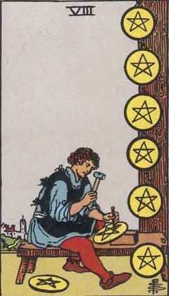 The Eight of Pentacles in Tarot: Skill, Discipline, and Mastery Through Practice