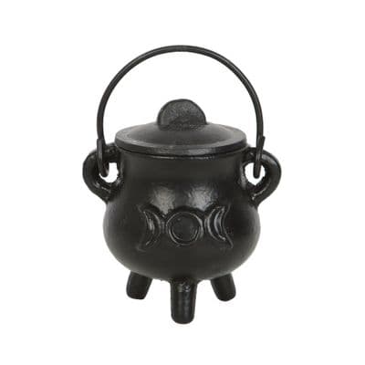 7.5CM CAST IRON CAULDRON WITH TRIPLE MOON