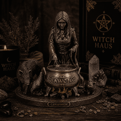 Ceridwen Cauldron Goddess Statue – Awen Bronze Finish