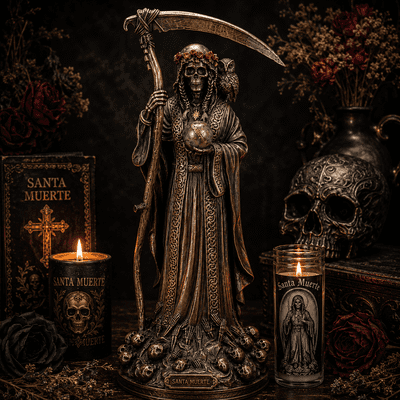 Santa Muerte Reaper Bronze Figurine 29cm