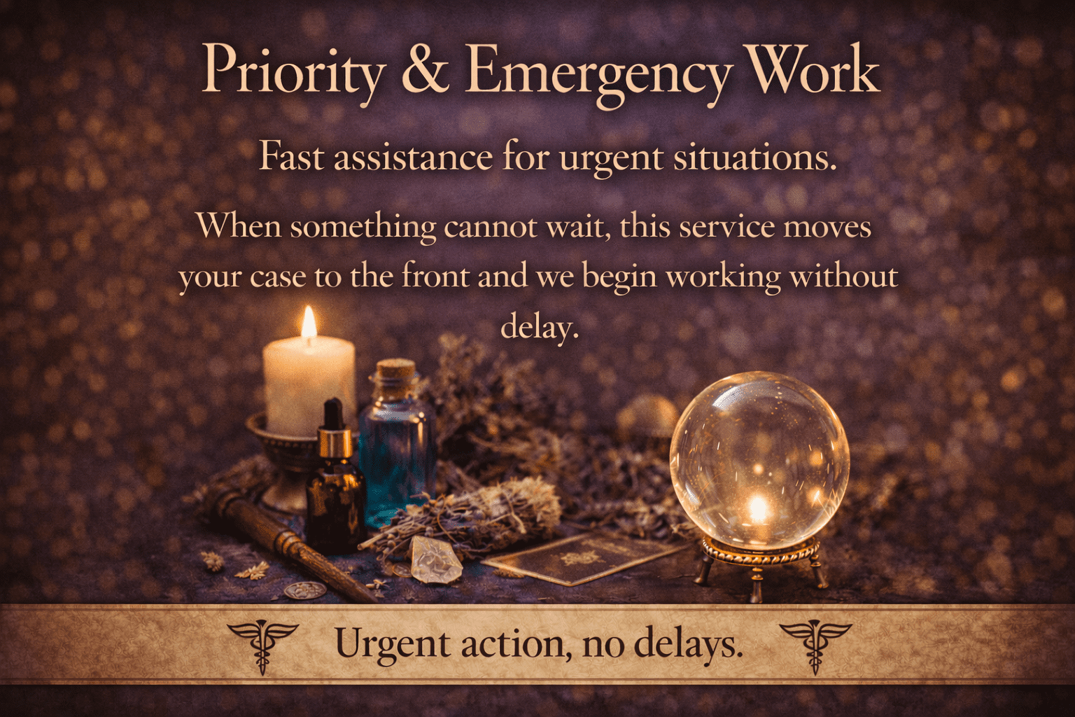 priority and emergency spell work for urgent situations