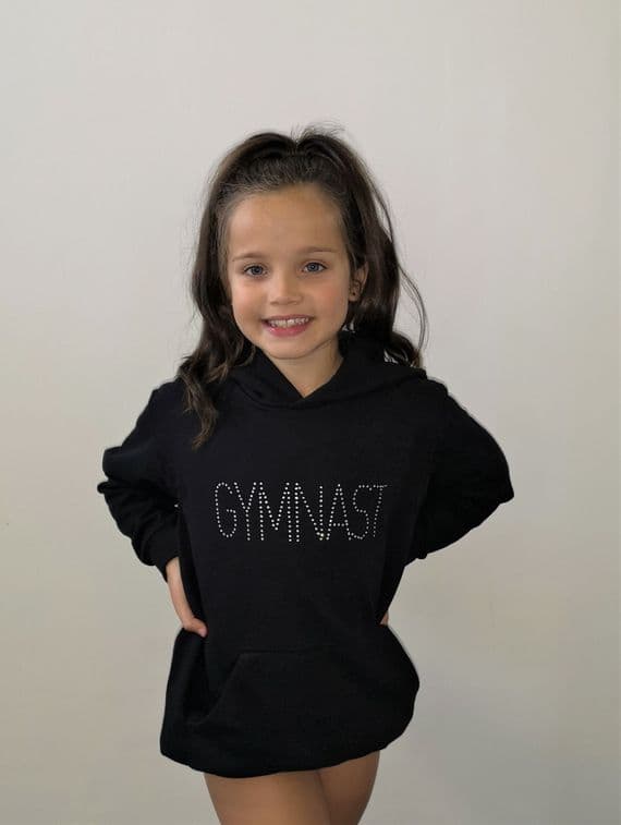 Black Gymnast Diamante Hoodie