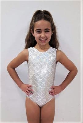 White Mermaid Scales Leotard