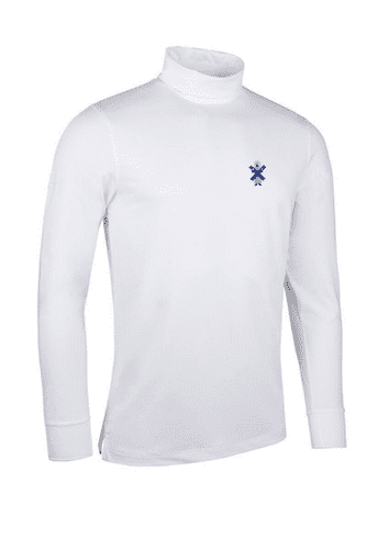 Glenmuir Kelso Long Sleeve Cotton Roll Neck Shirt- White