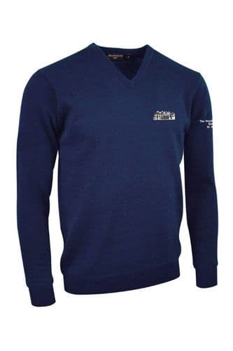 Glenmuir Merino Wool Guest Range  V-neck Jumper- Navy