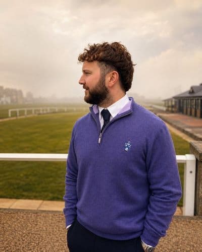 Hawico Kingsbarns Cashmere ¼ Zip Sweater- Thistle