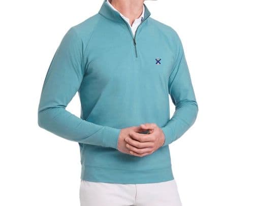 Holderness & Bourne The Westland Quarter zip - Heathered Harbor