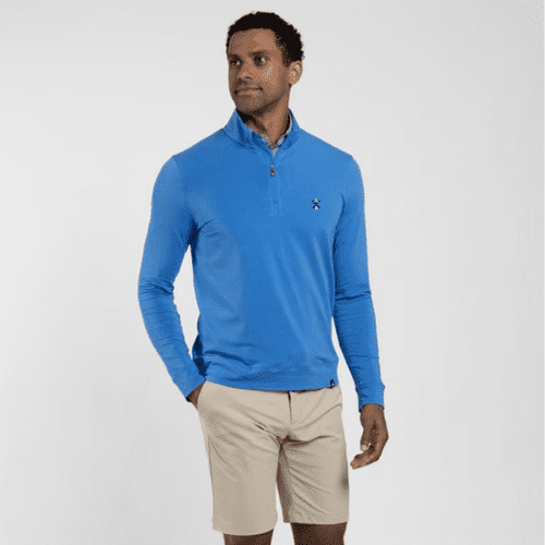 Kjus Hollow Pima Quarter Zip - Catamaran Blue