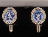 Members Blue Sterling Silver Cufflinks - Bar