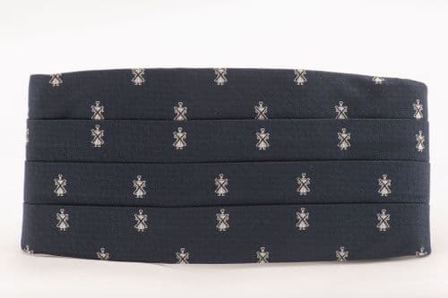 Members’ Silk Cummerbund – Navy/White