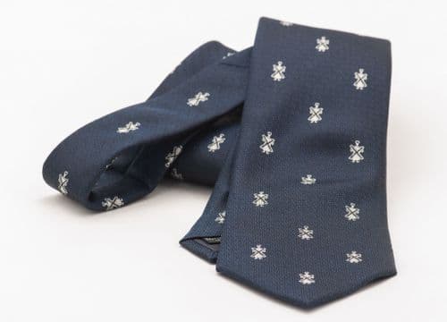 Members’ Silk Tie – Navy/White