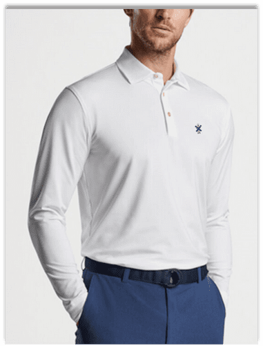 Peter Millar Solid Strech Jersey Long Sleeve Polo