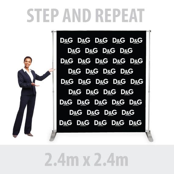 Step And Repeat Display With A 2.4m x 2.4m Graphic Panel
