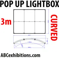 Curved LED Pop-Up lightbox  with double sided graphics