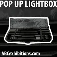 Curved LED Pop-Up lightbox  with double sided graphics