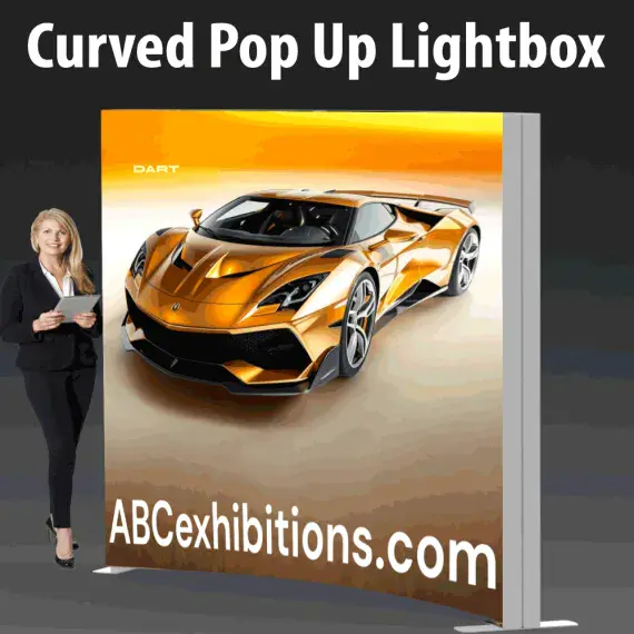 Curved LED Pop-Up lightbox  with double sided graphics