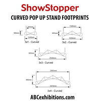 3x3 Curved Magnetic Pop Up Exhibition Stand and Display, also straight 3x3 pop up