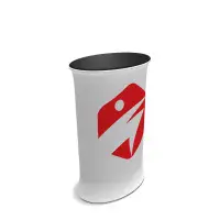 Automatic oval pop up exhibition and promotions counter