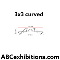 Showstopper curved pop up exhibition display stands 3x1, 3x2, 3x3, 3x4, 3x5