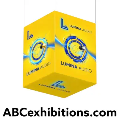 Floating cube sign
