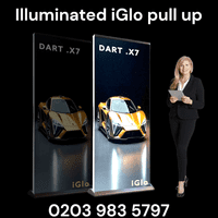 iGlo Hybrid LED lightbox banner stand