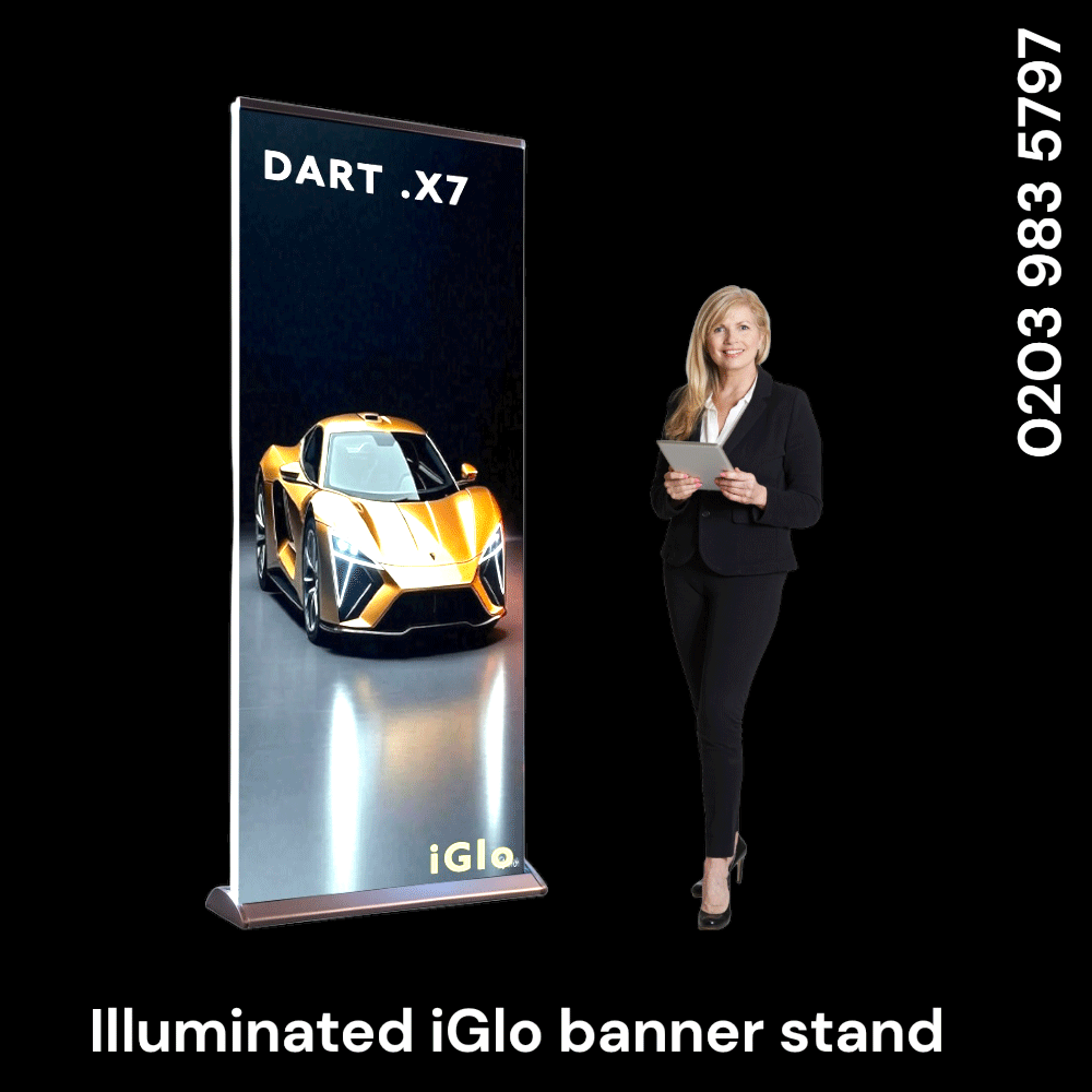 iGlo Hybrid LED lightbox banner stand