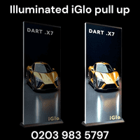 iGlo Hybrid LED lightbox banner stand