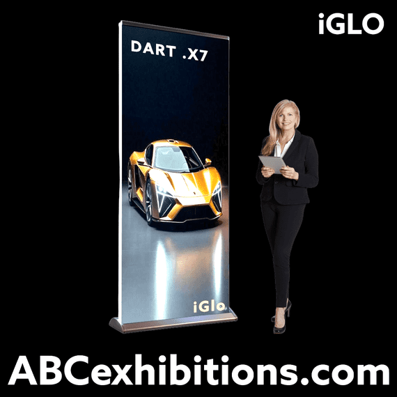 iGlo Hybrid LED lightbox banner stand