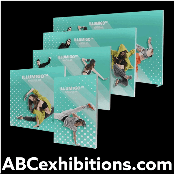 Seamless  iLLUMiGO LED lightbox modules have been designed specifically for shell scheme exhibition stand displays and defined spaces.