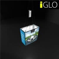 Backlit iGLO Wavelight  Casonara Illuminated Hanging Sign For Exhibition Stands 1m R