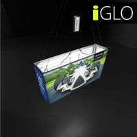 Backlit iGLO Wavelight  Casonara Illuminated Hanging Sign For Exhibition Stands 2m R