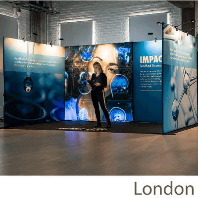 London fabric pop up exhibition stand system