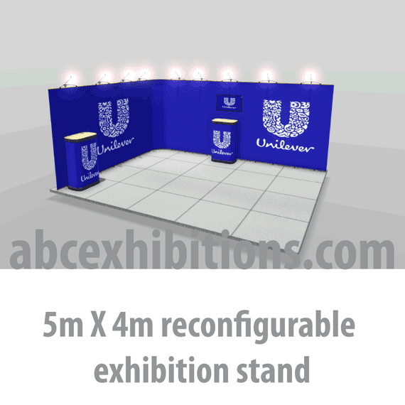 5m x 4m modular Twist linking exhibition stand display