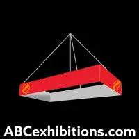Rectangular hanging banner structure for exhibitions and interiors by VIVO