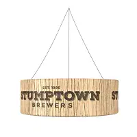 Round hanging banner structures for exhibition stand and display
