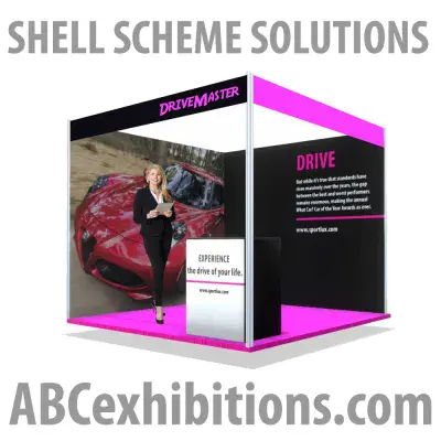 Shell Scheme System Exhibition Stands To Fit 3m x 3m Spaces Including 3x3 Shell Schemes