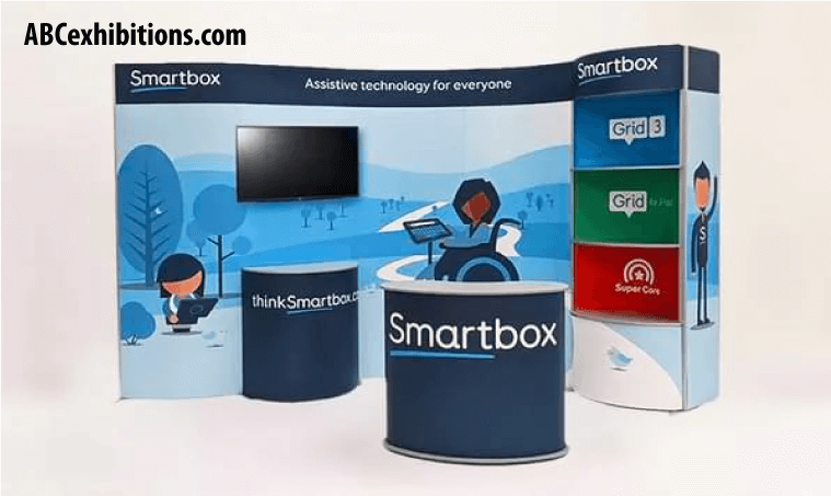 Isoframe wave exhibition stand for shell scheme