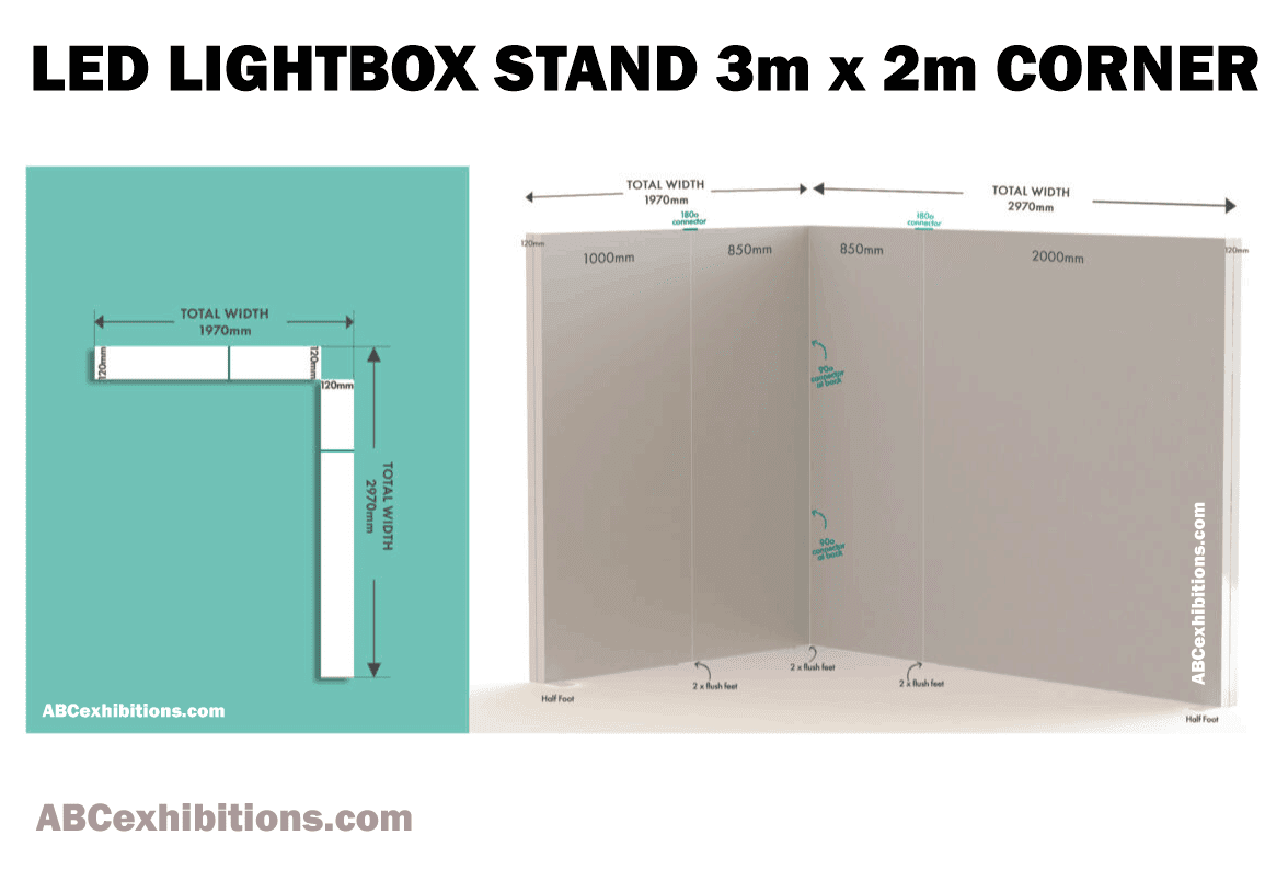 LED lightbox exhibition stand 3m x 2m 3x2