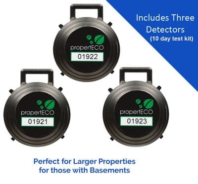 10 Day Radon Screening Test Kit (3 Detectors)